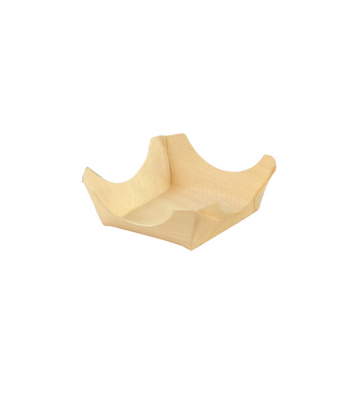 Mini assiette bois carrée 60x60mm H25mm - 288Pcs