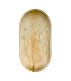 Plateau ovale en palmier  555x300mm H25mm - 50Pcs