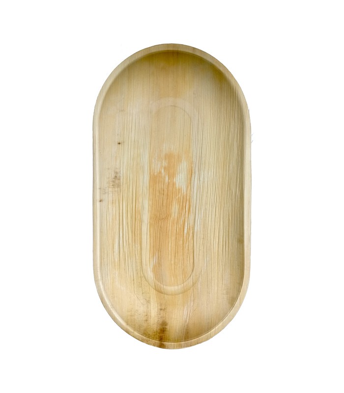 Plateau ovale en palmier  555x300mm H25mm - 50Pcs