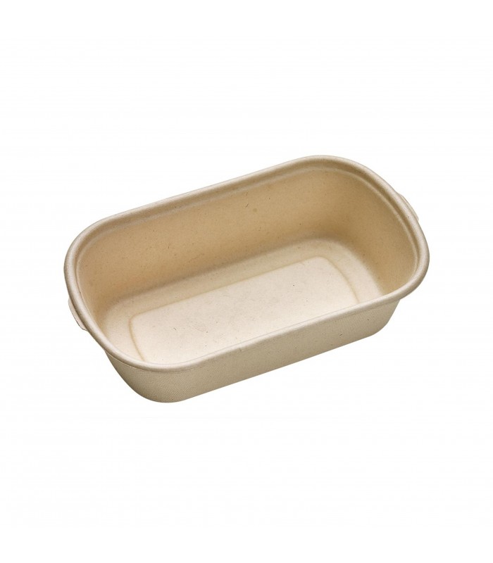 Boite rectangulaire brune en pulpe "Eco-Rec"  195x116mm H50mm 700ml - 300Pcs