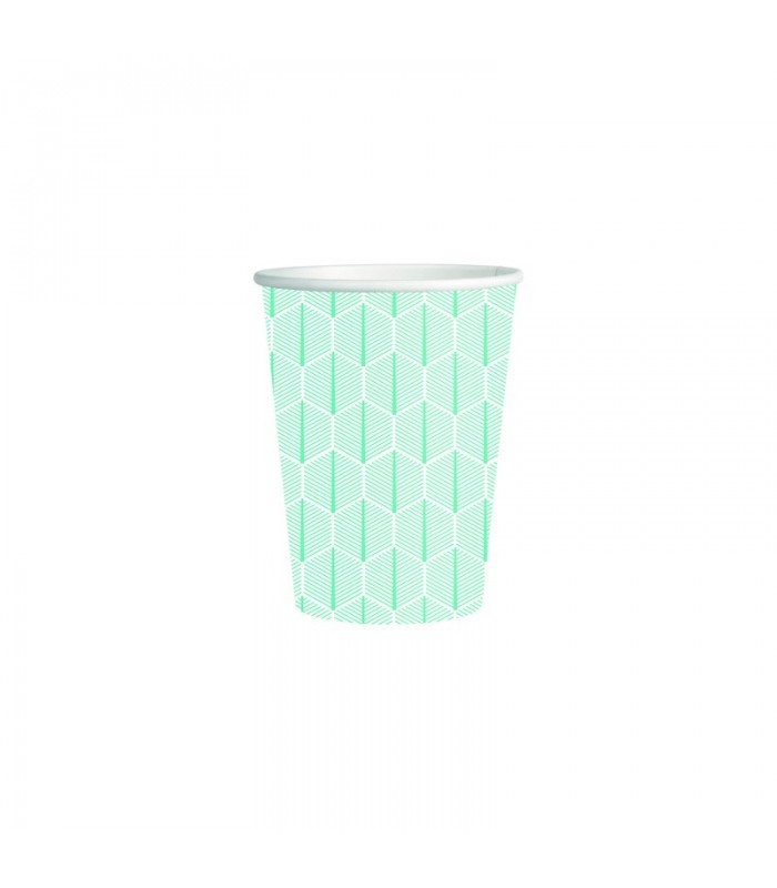 Gobelet carton blanc décor feuille  H137mm 470ml - 1000Pcs