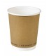 Gobelet en carton brun à double paroi sans matière plastique, Waterbased  H92mm 230ml - 500Pcs