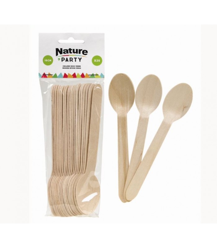 Cuillère bois  H158mm - 500Pcs