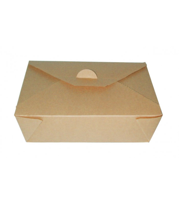 Boîte repas carton kraft laminé 216x160mm H65mm 2000ml - 200Pcs