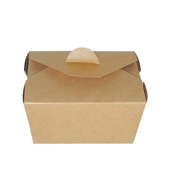 Boîte repas carton kraft laminé 130x107mm H67mm 750ml - 450Pcs