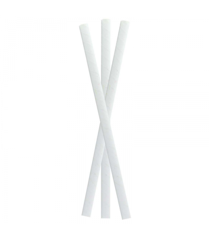 Paille pour smoothie en papier blanc  H197mm - 3000Pcs