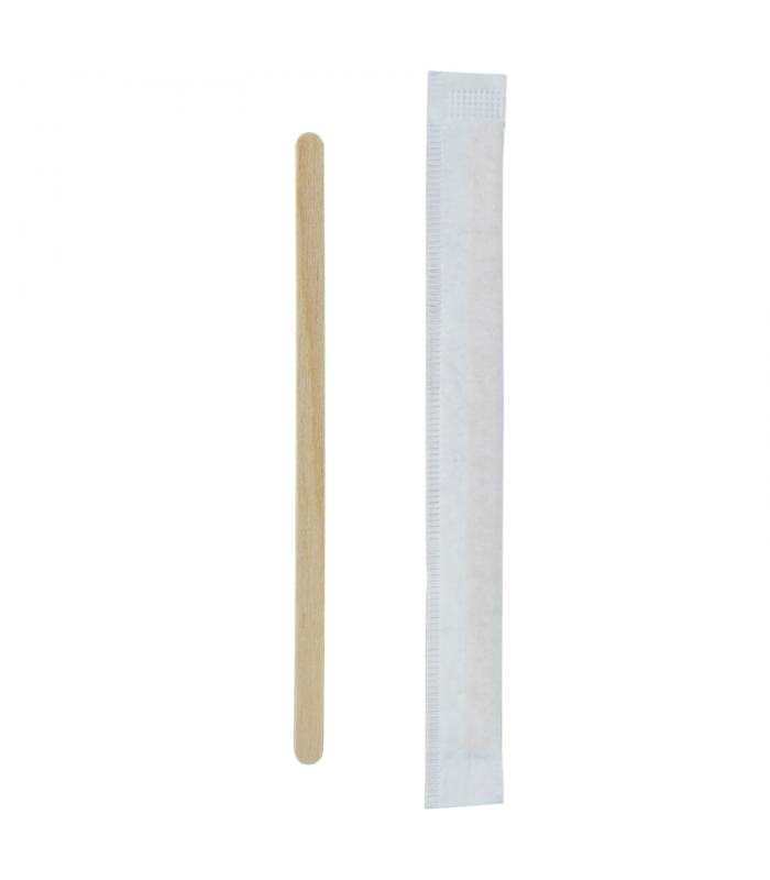 Spatule à café en bois emballée individuellement  5 H110mm - 10000Pcs