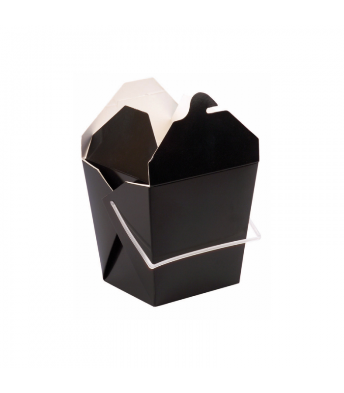 Boite carré noir avec anse  100x100mm H110mm 950ml - 450Pcs