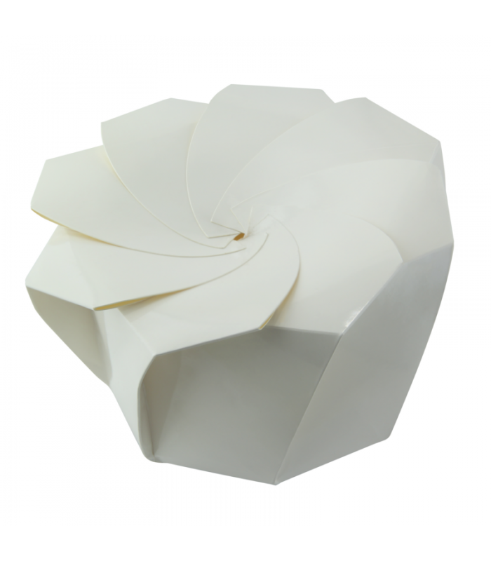 Boite carton blanc refermable avec pliage origami   H80mm 650ml - 100Pcs