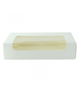 Boite carton blanche  laminé  à fenêtre  190x113mm H44mm - 200Pcs