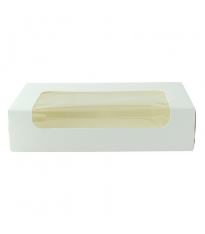 Boite carton blanche  laminé  à fenêtre  190x113mm H44mm - 200Pcs
