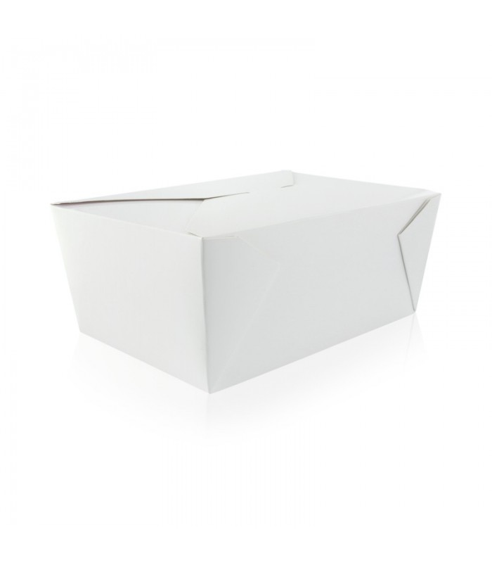 Boite repas carton blanc  226x167mm H92mm 3000ml - 160Pcs