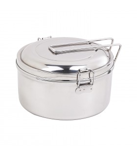 Boite ronde NoxBox en inox type bento avec couvercle   H76mm 900ml - 6Pcs