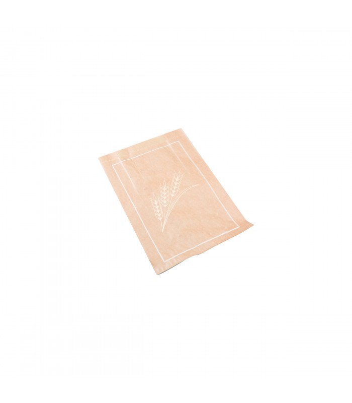 Sac à pain papier kraft brun décor jaune  140x60mm H370mm - 1000Pcs