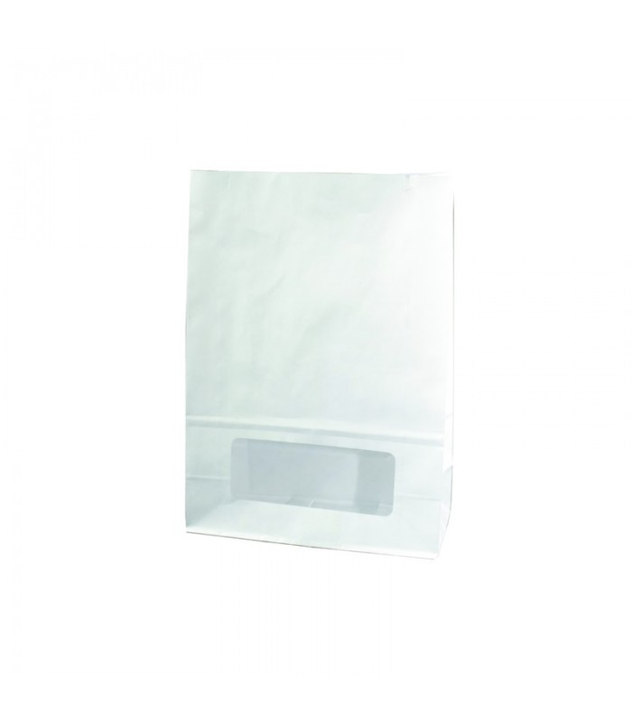 Sac bloomer papier blanc avec fenêtre  157x85mm H220mm - 500Pcs