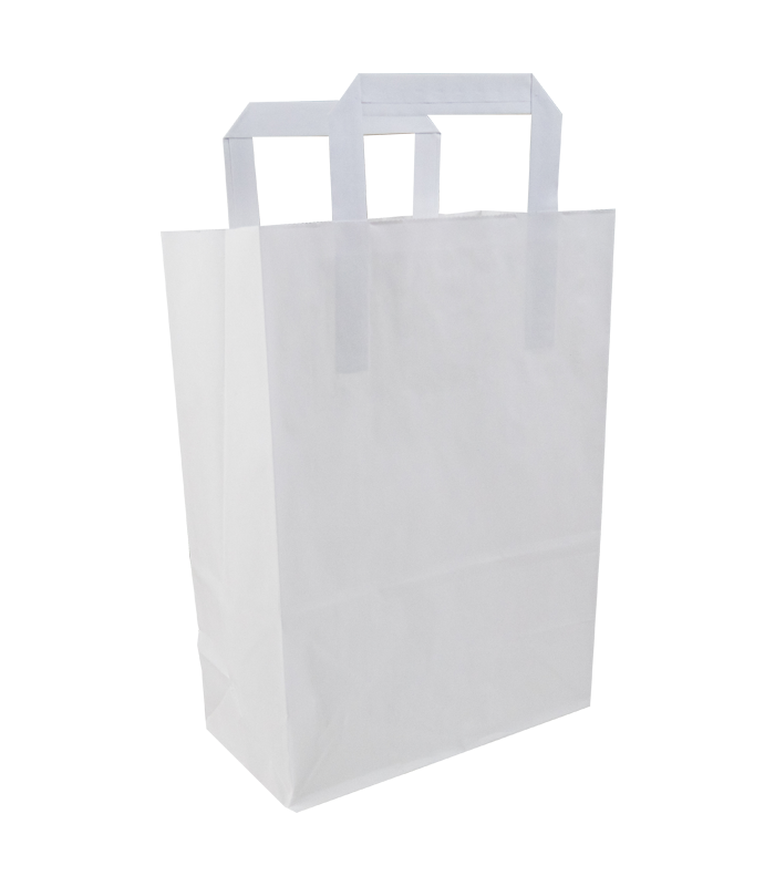 Sac cabas papier blanc  200x100mm H280mm - 250Pcs
