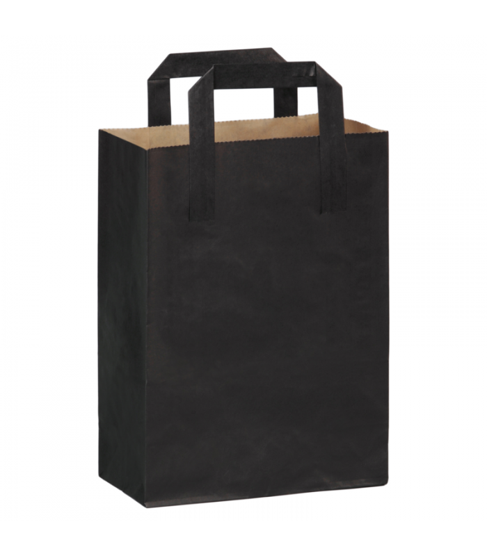 Sac cabas papier kraft brun recyclé imprimé noir 180x85mm H230mm - 500Pcs