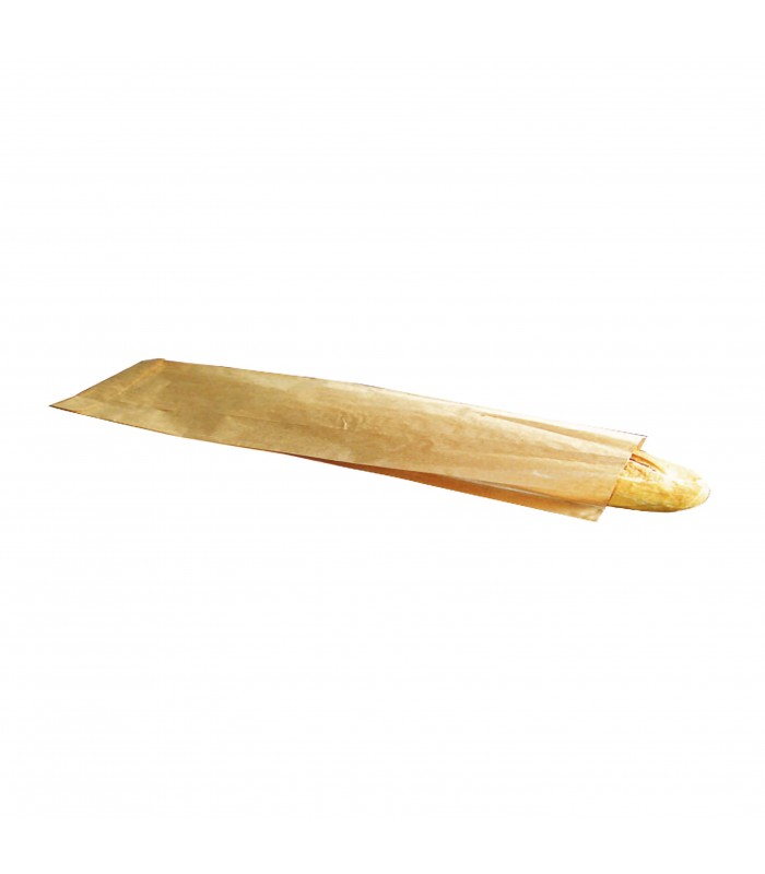 Sac sandwich papier kraft brun ingraissable  100x40mm H340mm - 1000Pcs