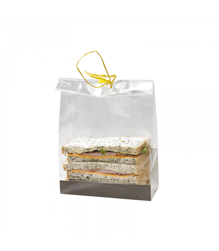 Sac SOS PP transparent fond plat  140x65mm H170mm - 1000Pcs