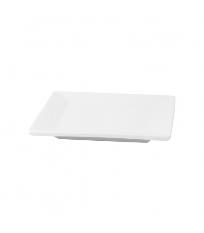 Mini plat carré en porcelaine blanc  101x101mm H23mm - 24Pcs