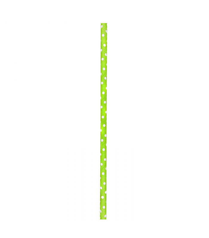 Chalumeau papier à pois vert citron   H197mm - 3000Pcs