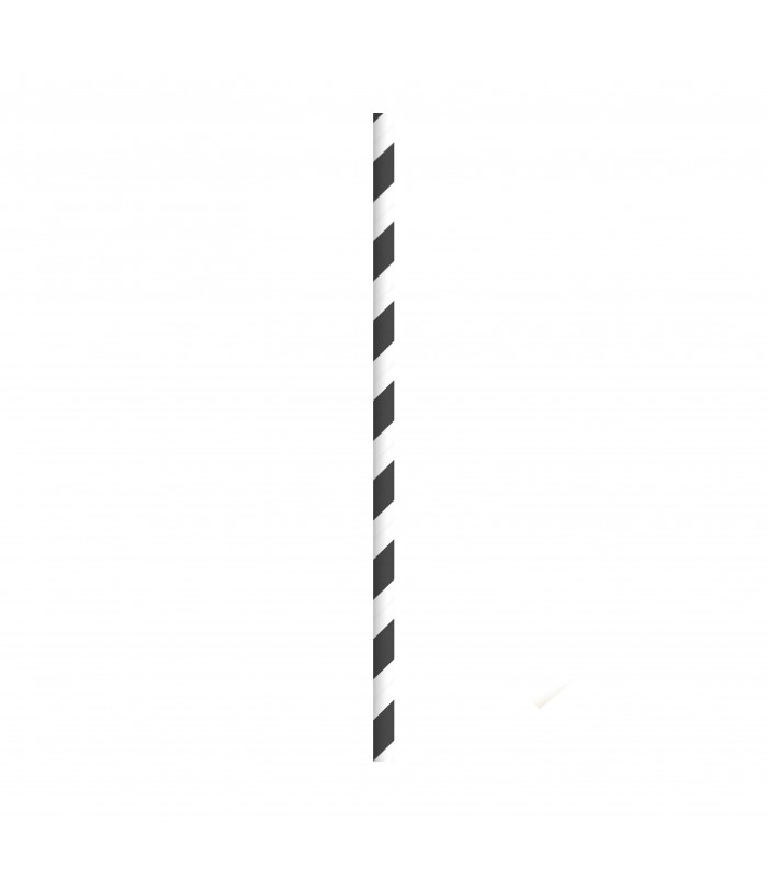 Chalumeau papier smoothie noir / blanc  H197mm - 3000Pcs