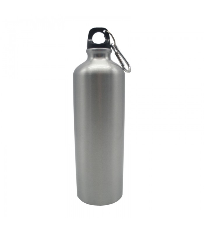 Bouteille à eau en aluminium avec bouchon mousqueton   H255mm 750ml - 24Pcs