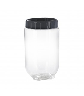 Bocal Bokolock en plastique PET réutilisable avec couvercle clipsable, empilable  H170mm 1000ml - 24Pcs