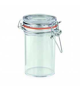 Bocal plastique PS transparent rond   H76mm 80ml - 60Pcs