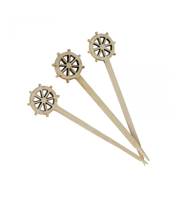 Pique bambou Ugi avec une extrémité roue  H90mm - 2000Pcs