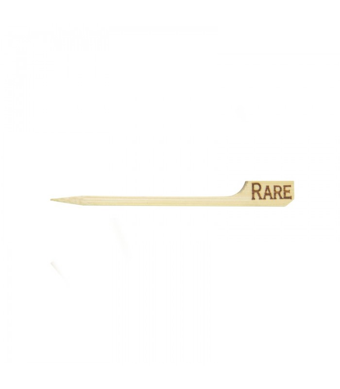Pique à steak bambou Teppo Gushi, inscription Rare (bleu)   H90mm - 1000Pcs