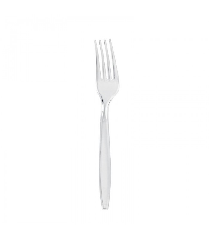 Fourchette plastique PS transparente "Majesty"  180 - 1000Pcs