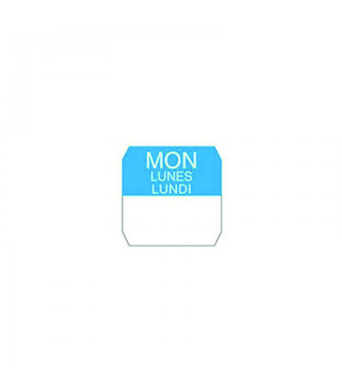Rouleau étiquette bleue lundi  25x25mm - 1000Pcs