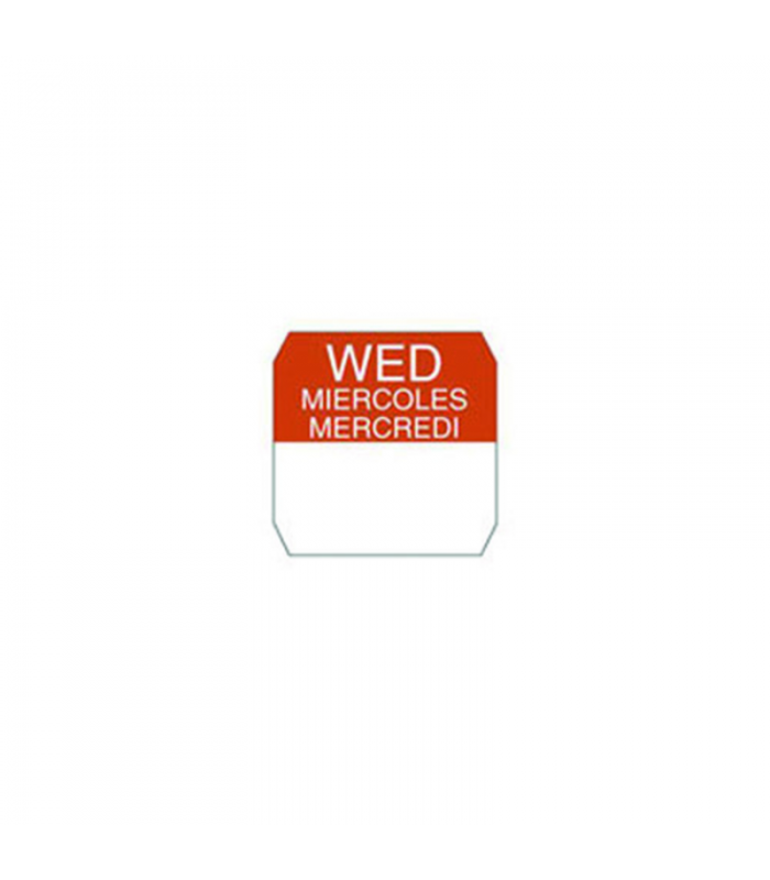 Rouleau étiquette rouge mercredi  25x25mm - 1000Pcs