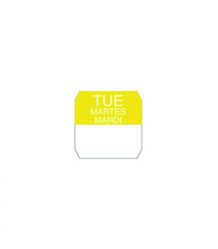 Rouleau étiquette soluble jaune mardi  25x25mm - 1000Pcs