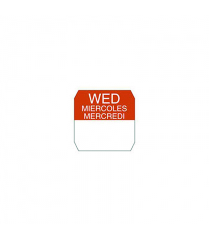 Rouleau étiquette soluble rouge mercredi  25x25mm - 1000Pcs