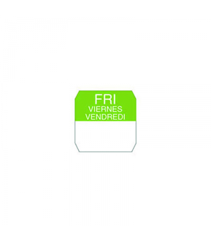 Rouleau étiquette soluble verte vendredi  25x25mm - 1000Pcs