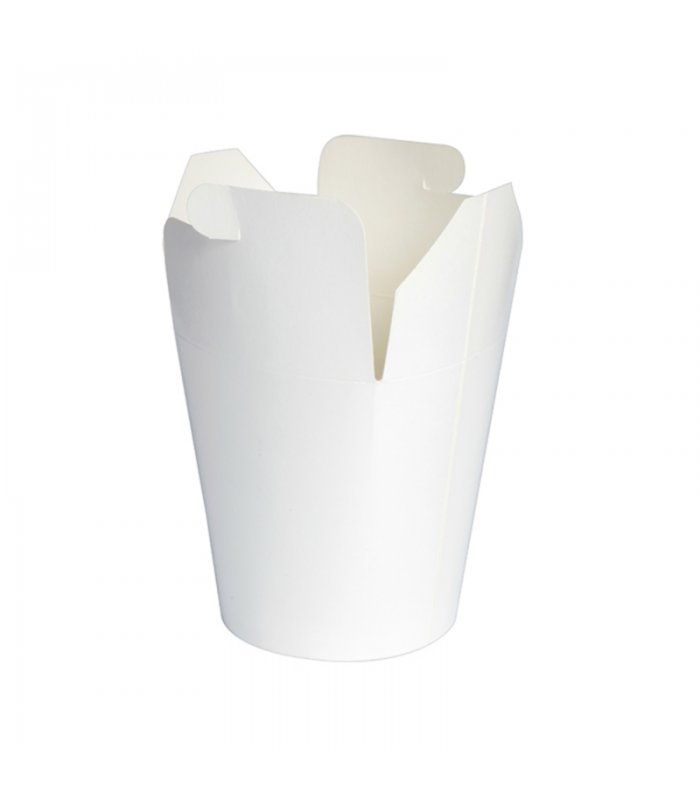 Pot carton blanc base ronde fermeture à boucle papillon   H97mm 750ml - 500Pcs