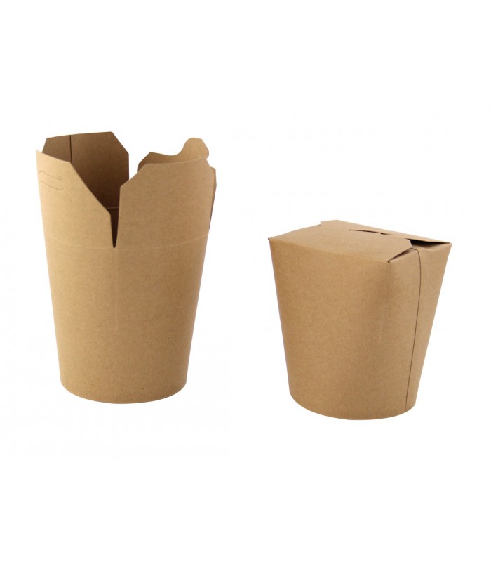Pot carton rond kraft fermeture à fente 72x87mm H95mm 550ml - 500Pcs