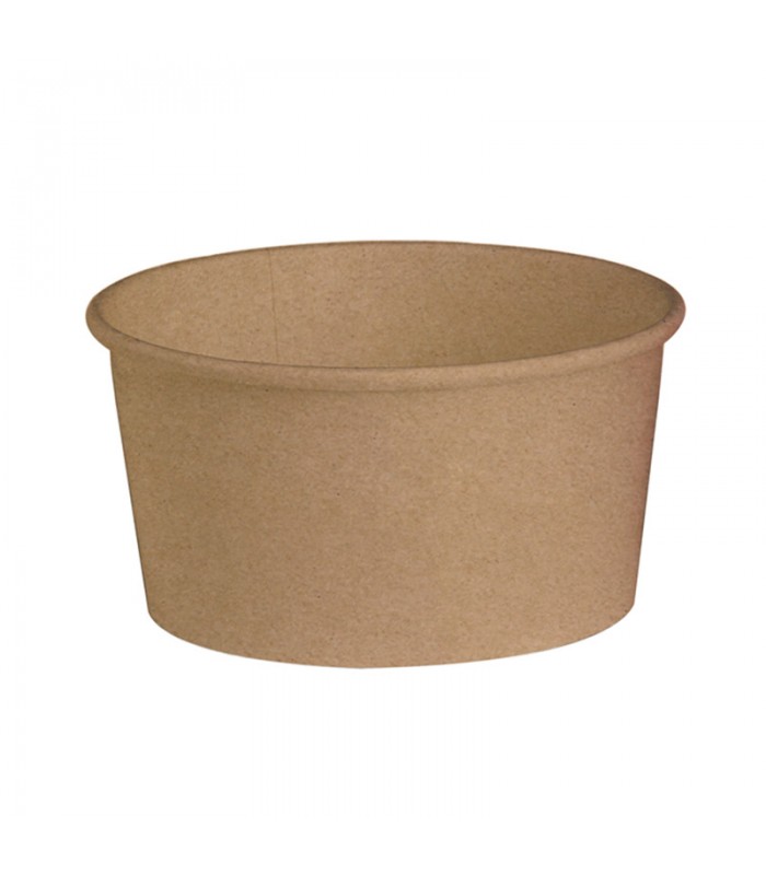 Combo Saladier en carton kraft et couvercle PET   H63mm 500ml - 500Pcs
