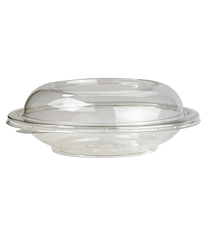 Saladier PET rond transparent avec couvercle   H40mm 750ml - 100Pcs