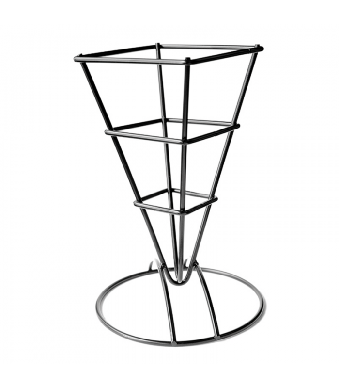 Porte cône carré métal noir  66x66mm H170mm - 6Pcs