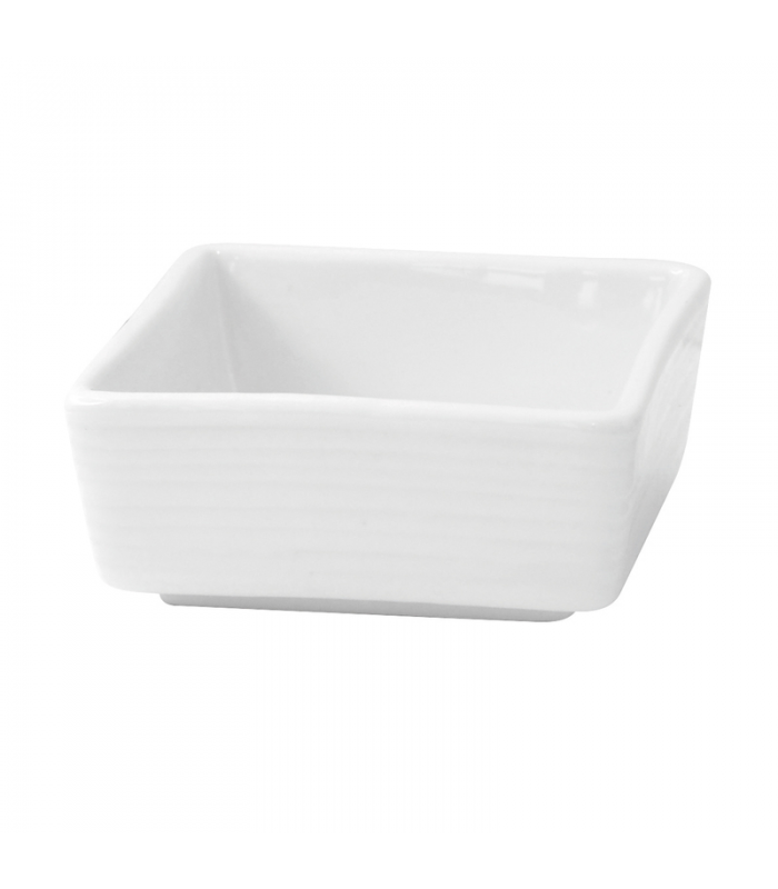 Mini bol cube en porcelaine blanc  70x70mm H31mm - 24Pcs