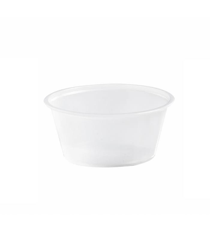 Pot plastique PS translucide rond   H32mm 80ml - 2500Pcs