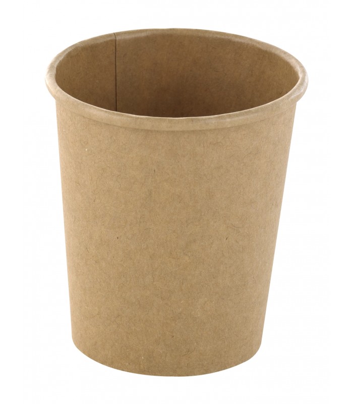 Pot à soupe et glace en carton kraft brun sans plastique, Waterbased  H65mm 120ml - 1000Pcs