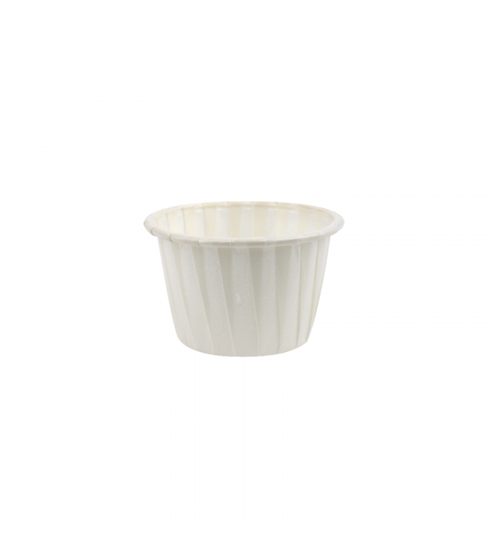 Pot papier plissé blanc avec Boite distributrice   H28mm 30ml - 5000Pcs
