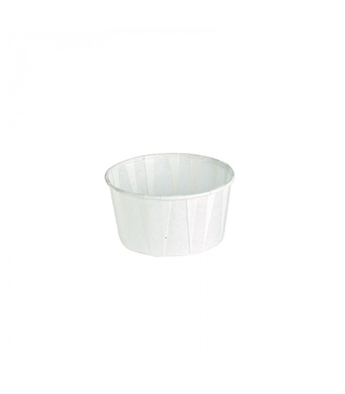 Pot papier plissé blanc avec Boite distributrice   H30mm 120ml - 5000Pcs