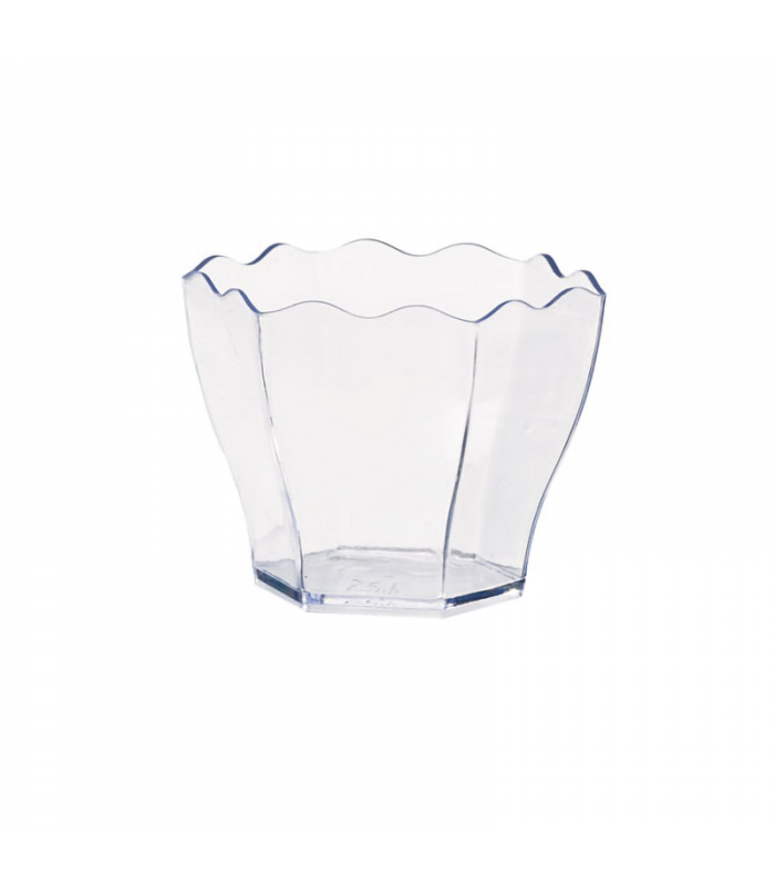 Mise en bouche plastique PS transparent forme fleur "Deva" 60x55mm H47mm 60ml - 600Pcs