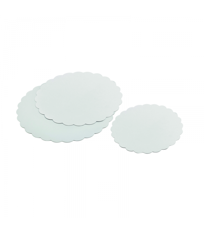 Rond festonné carton blanc - 250Pcs
