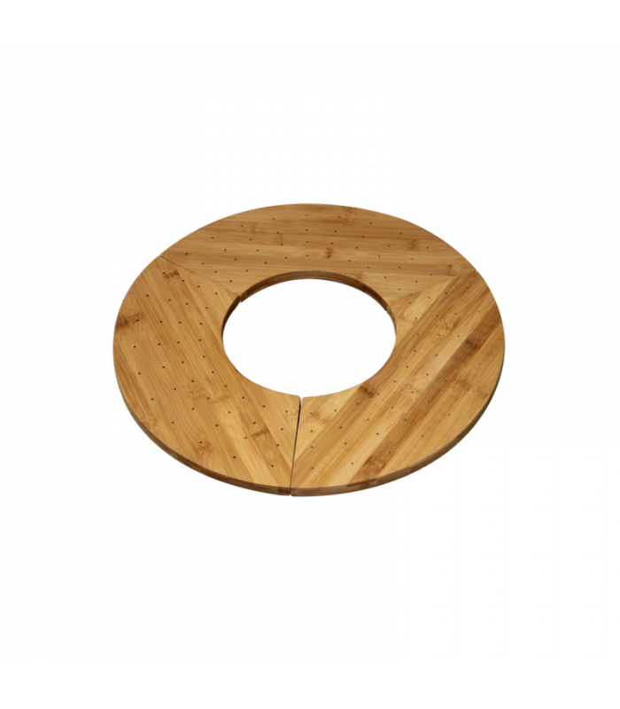 Support en bambou forme donuts pour 40 piques 406x180mm H16mm - 3Pcs
